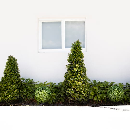 14" UV-Resistant Boxwood Ball Topiaries with Integrated Ground Stakes, 2ct.